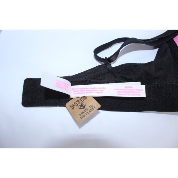 Pink By Victoria's Secret 38 D Black Solid Push Up Lightly Padded Unwired NWT - Picture 8 of 15